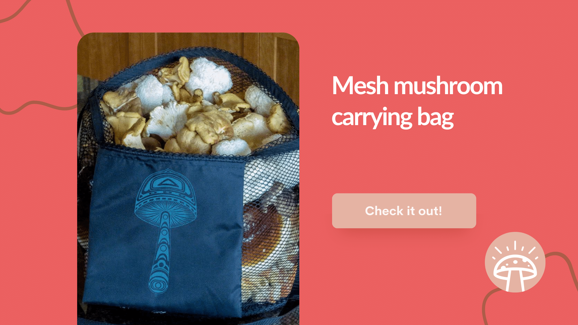 mesh carrying bag for mushrooms