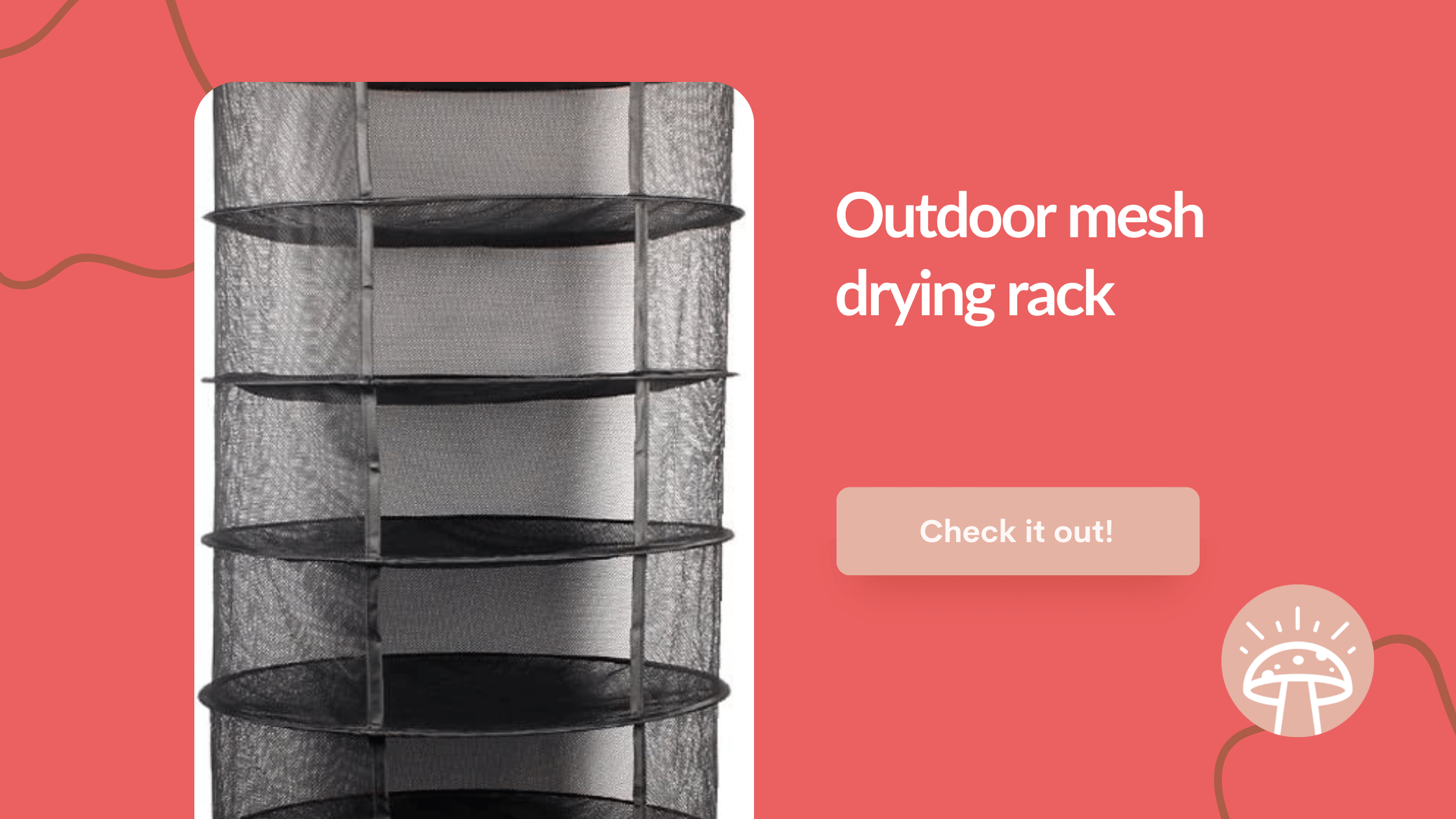 mesh outdoor drying rack for mushrooms