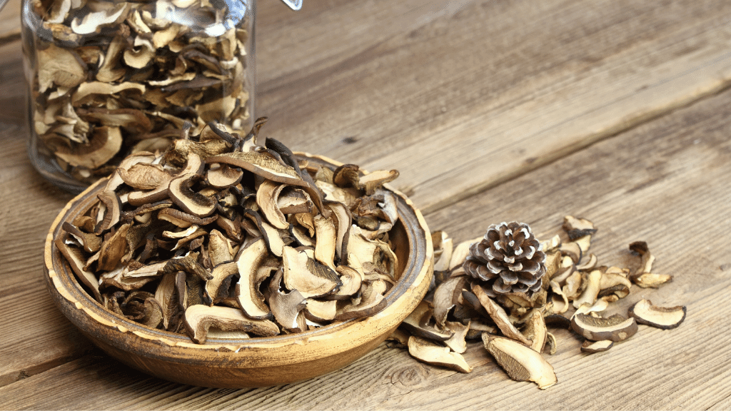 dried mushrooms in a bowl