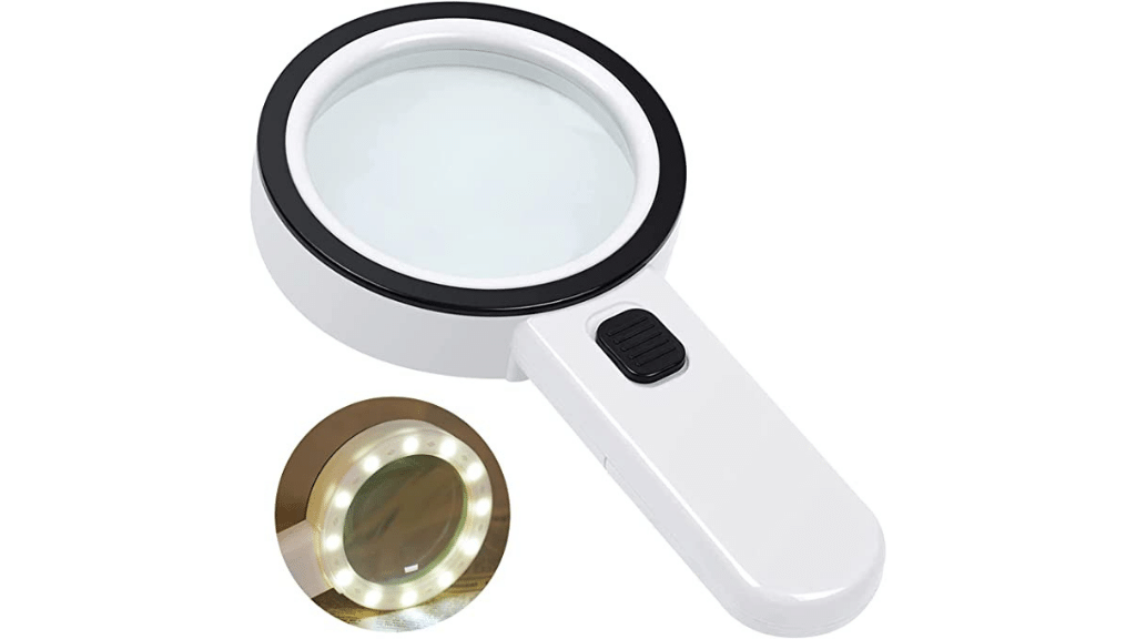 lighted magnifying glass for mushrooms