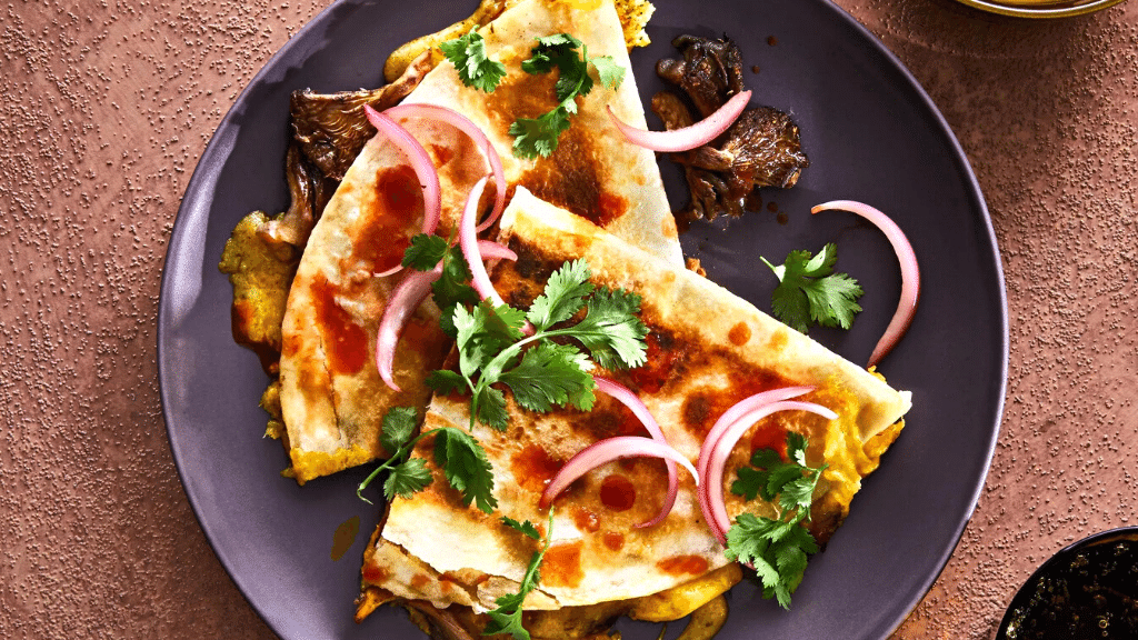 Crispy Oyster Mushroom Quesadillas