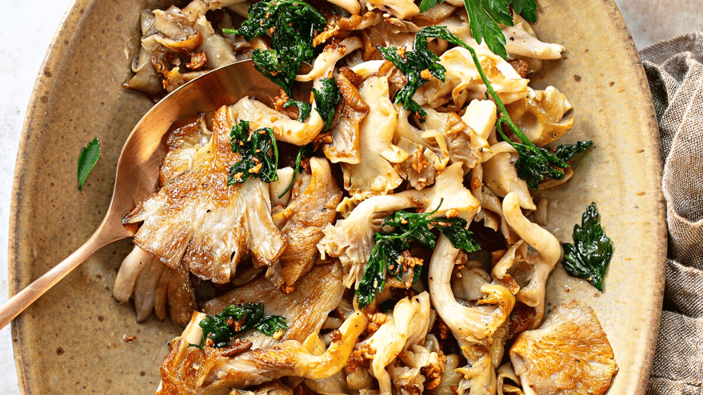 Sautéed Oyster Mushrooms with Garlic