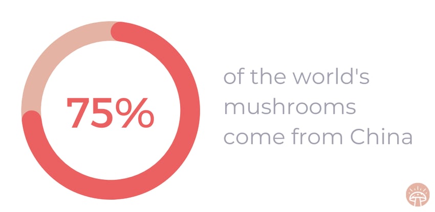 75% of mushrooms come from china graphic