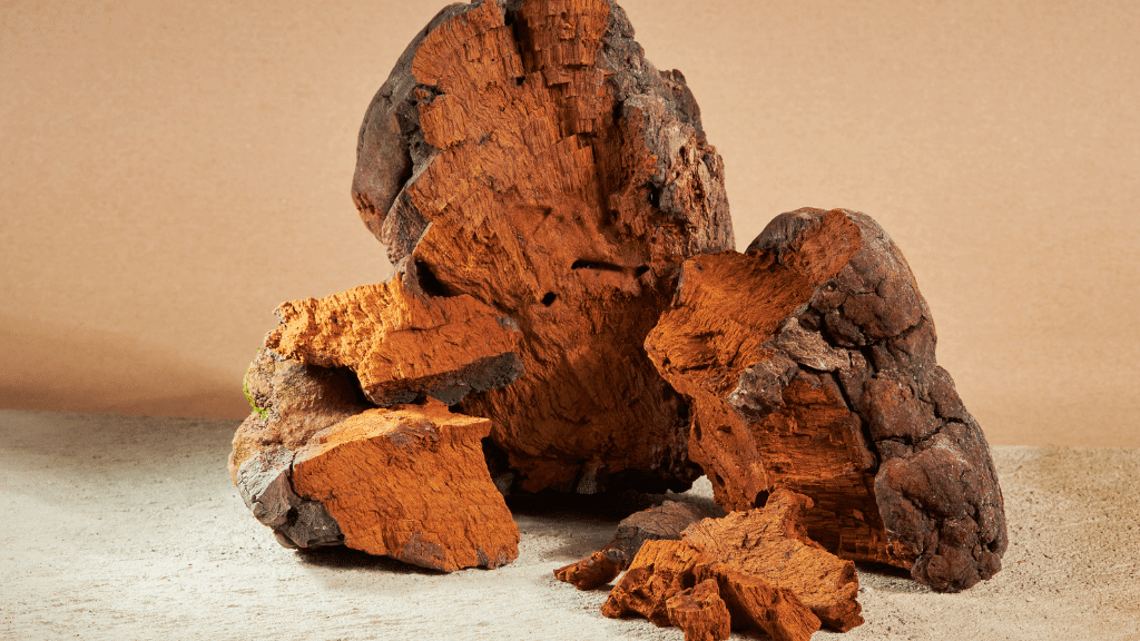 Raw chaga mushroom