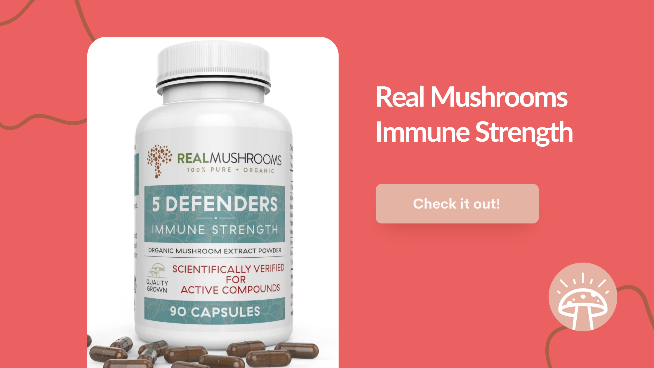 Real Mushrooms 5 Defenders Immunity Supplement