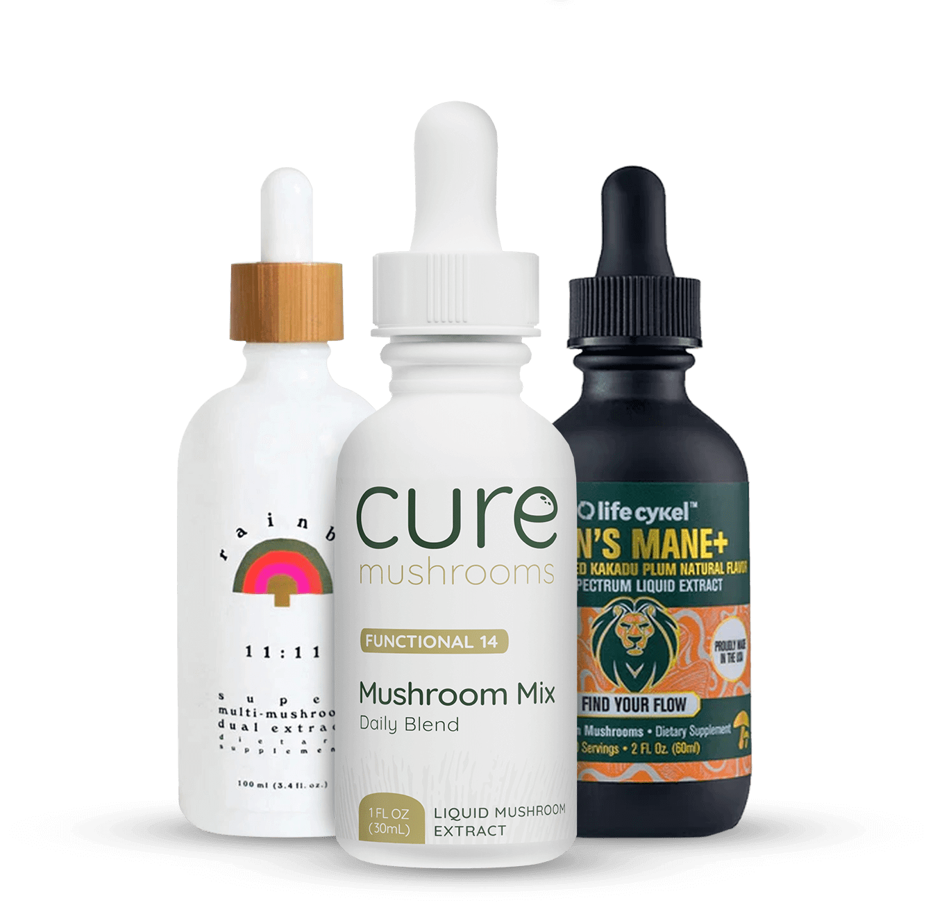 rainbo, cure, and life cykel tinctures